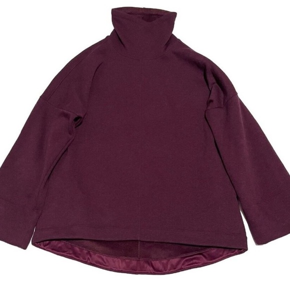 Athleta Cozy Karma Funnel Neck Sweatshirt in Cabernet Heather Womens xs Athletic - Picture 2 of 2